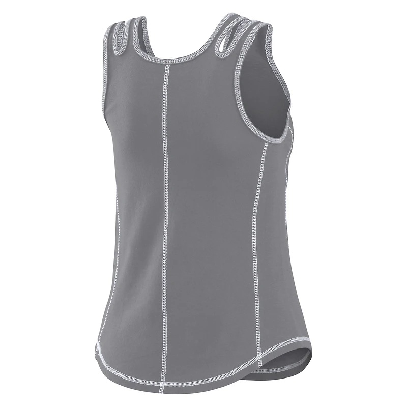 Women's WEAR by Erin Andrews Gray New York Yankees Contrast Stitch Tank Top