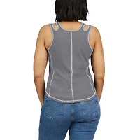 Women's WEAR by Erin Andrews Gray New York Yankees Contrast Stitch Tank Top