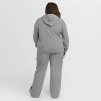 Women's WEAR by Erin Andrews Gray New York Yankees Plus Waffle-Knit Long-Sleeve Hoodie & Lounge Pant Set
