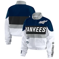 Women's WEAR by Erin Andrews  Navy/White New York Yankees Racing Full-Zip Jacket