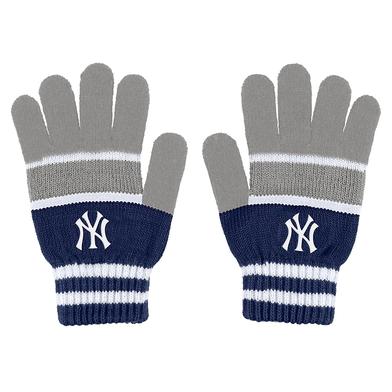 WEAR by Erin Andrews Ensemble gants et écharpe à rayures des Yankees de New York pour femmes