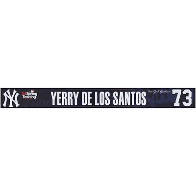 Yerry De Los Santos New York Yankees Player-Issued #73 Navy Nameplate de l'entraînement de printemps 2024 de la MLB