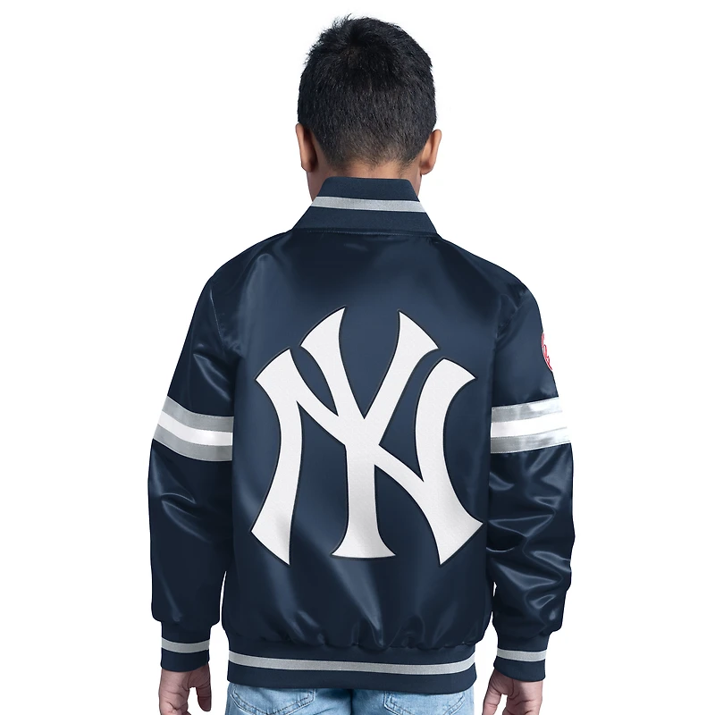 Veste universitaire à boutons-pression pour jeunes New York Yankees Scrimmage Starter Navy