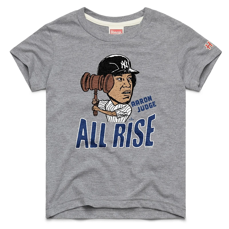 Youth Homage Aaron Judge Navy New York Yankees Caricature Tri-Blend T-Shirt