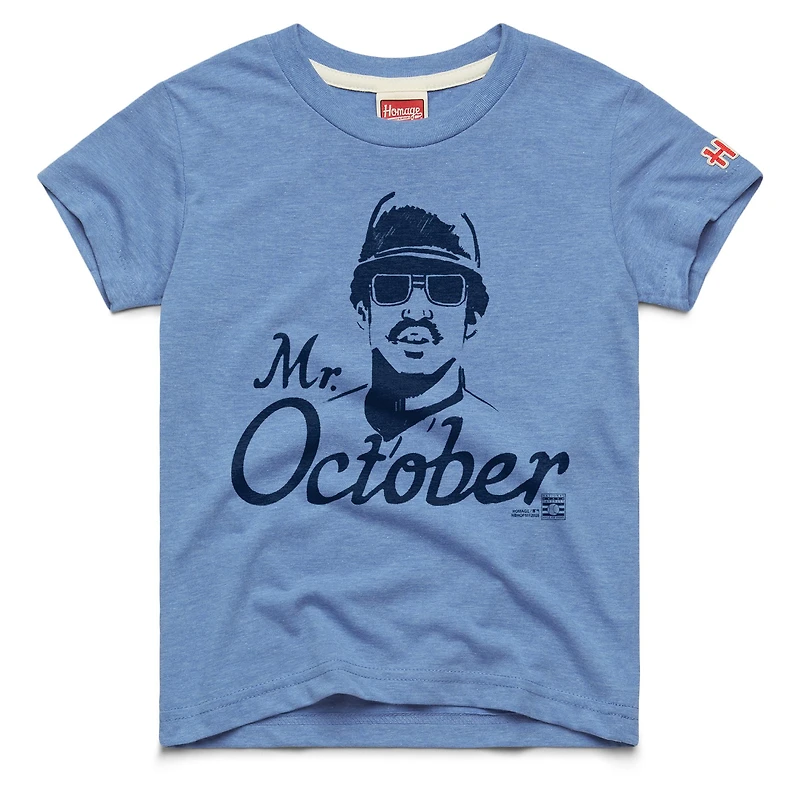Youth Homage Reggie Jackson Light Blue New York Yankees Cooperstown Collection Player Graphic Tri-Blend T-Shirt
