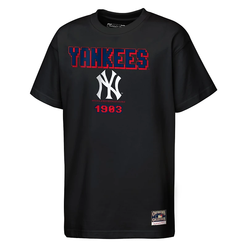 T-shirt rétro arcade Mitchell & Ness noir pour enfant, New York Yankees
