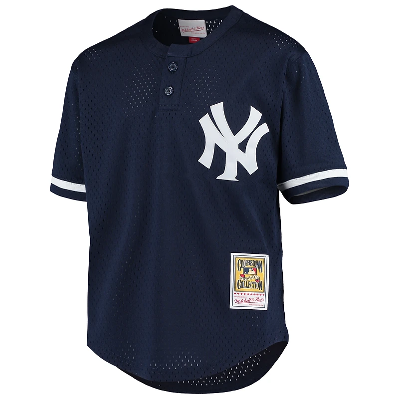 Mitchell & Ness Derek Jeter Navy New York Yankees Cooperstown Collection Maillot d'entraînement au bâton en maille pour jeune