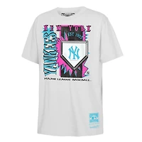 T-shirt Mitchell & Ness blanc New York Yankees Cooperstown Neon Field Shock pour enfant