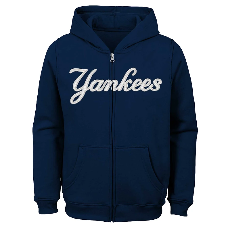 Mot-symbole Homegrown des New York Yankees pour jeune bleu marine - Chandail à capuchon avec fermeture glissière pleine longueur
