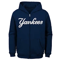 Mot-symbole Homegrown des New York Yankees pour jeune bleu marine - Chandail à capuchon avec fermeture glissière pleine longueur