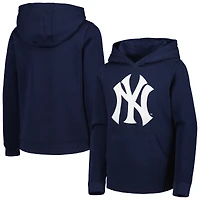 Chandail à capuchon enfiler avec logo principal de l'équipe des New York Yankees pour jeune, bleu marine