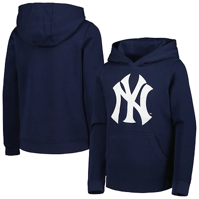 Chandail à capuchon enfiler avec logo principal de l'équipe des New York Yankees pour jeune, bleu marine