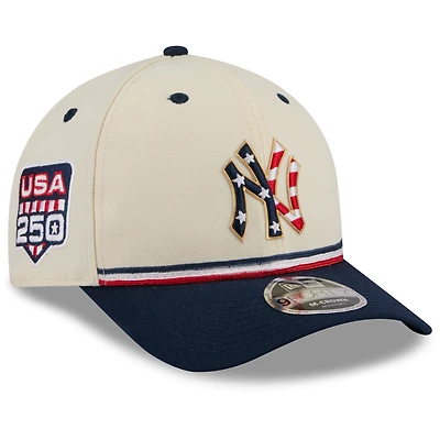 Youth New Era Cream/Navy New York Yankees USA 250 9FORTY M-Crown Adjustable Hat