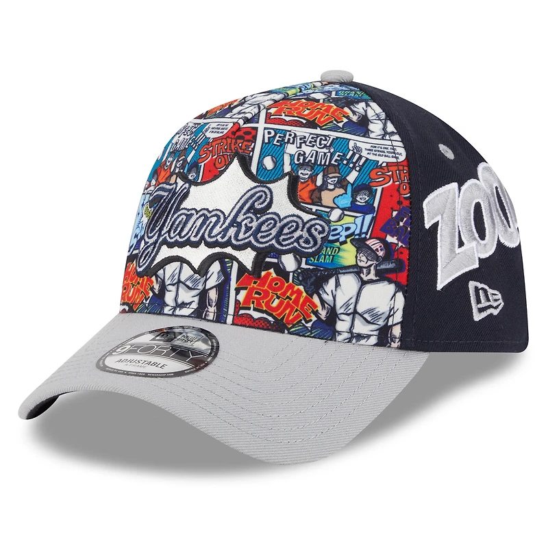 Casquette ajustable New Era New York Yankees 2025 MLB Players' Weekend 9FORTY bleu marine/gris pour jeunes