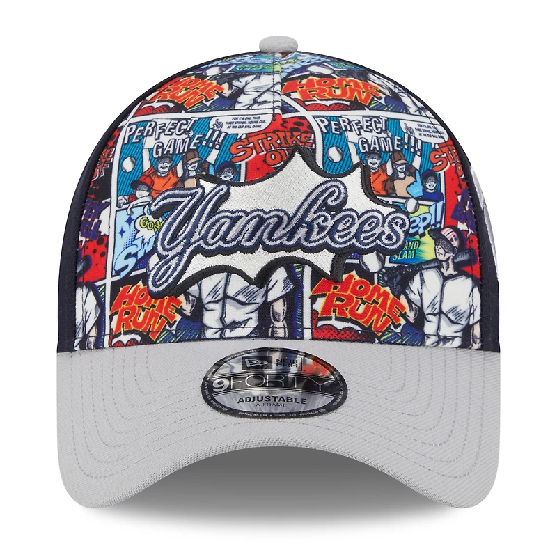 Casquette ajustable New Era New York Yankees 2025 MLB Players' Weekend 9FORTY bleu marine/gris pour jeunes