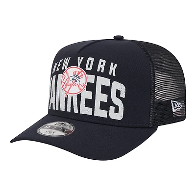 Youth New Era Navy New York Yankees Logo Fade A-Frame 9FIFTY Snapback Hat