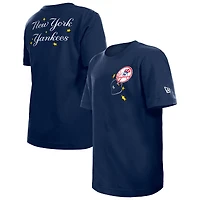 T-shirt New Era bleu marine pour jeune avec étoiles et casquette des Yankees de York