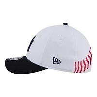 Youth New Era  White/Navy New York Yankees Baseball 39THIRTY M-Crown Flex Hat