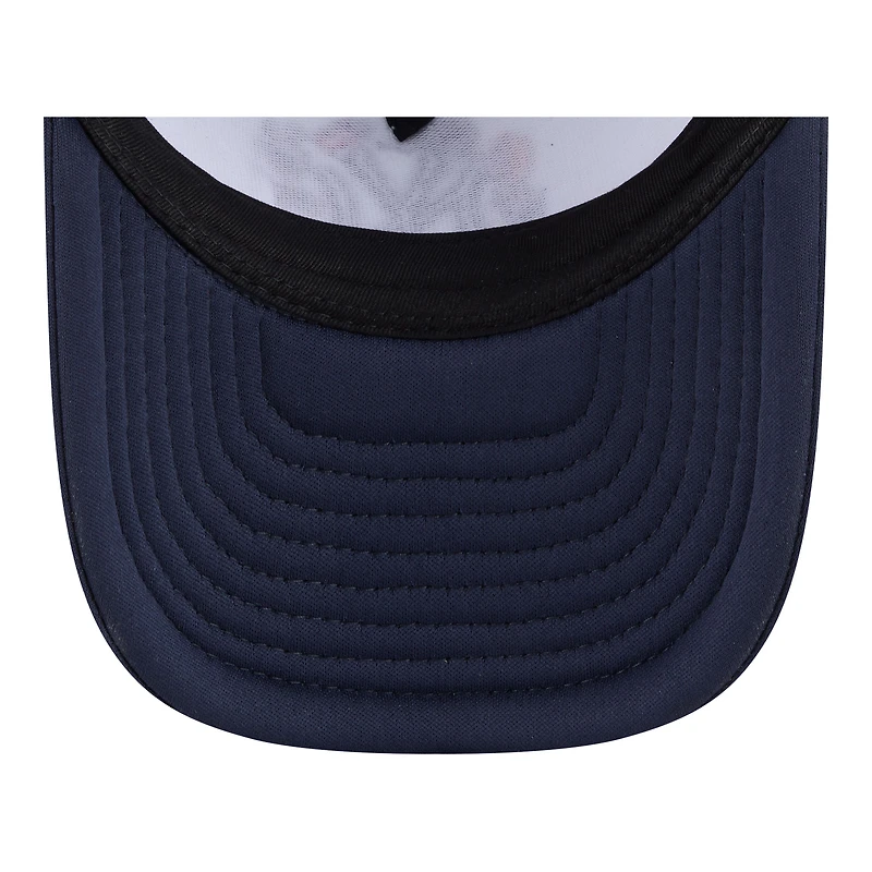 Youth New Era White/Navy New York Yankees Food A-Frame 9FORTY Trucker Adjustable Hat