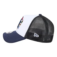 Casquette trucker ajustable New Era blanche/marine New York Yankees Food A-Frame 9FORTY pour jeunes