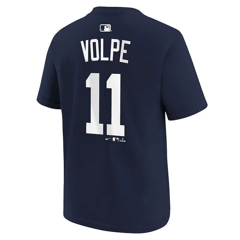 Youth Nike Anthony Volpe Navy New York Yankees Name & Number T-Shirt