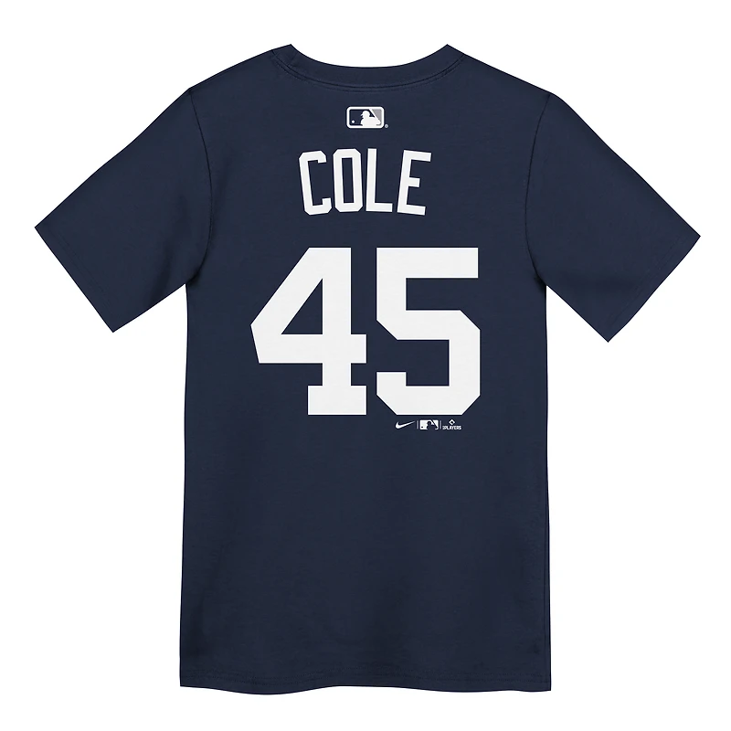 Youth Nike Gerrit Cole Navy New York Yankees Name & Number T-Shirt