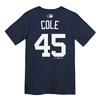 Youth Nike Gerrit Cole Navy New York Yankees Name & Number T-Shirt