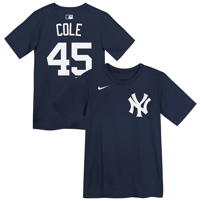 Youth Nike Gerrit Cole Navy New York Yankees Name & Number T-Shirt