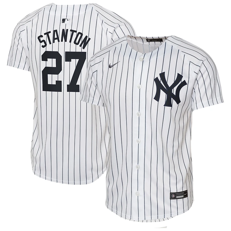 Maillot domicile Nike Giancarlo Stanton blanc des Yankees de New York, édition limitée pour jeunes