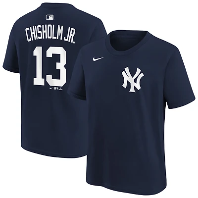 Youth Nike Jazz Chisholm Jr. Navy New York Yankees Name & Number T-Shirt