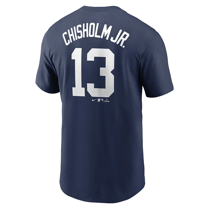 T-shirt Nike Jazz Chisholm Jr. bleu marine avec nom et numéro de joueur des Yankees New York pour jeune