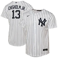 Maillot réplique domicile Nike Jazz Chisholm Jr. blanc des Yankees de New York pour jeunes