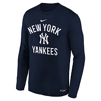 T-shirt à manches longues Nike Navy New York Yankees Authentic Collection Legend Performance pour jeune