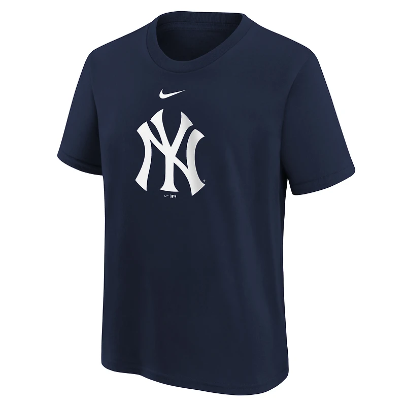 T-shirt Nike bleu marine pour jeunes, logo des Yankees de New York, grand format