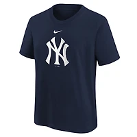 T-shirt Nike bleu marine pour jeunes, logo des Yankees de New York, grand format