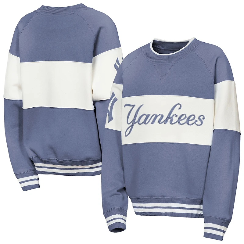 Sweat-shirt Youth Outerstuff bleu New York Yankees Ultimate Pastels On Base