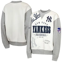 Sweat-shirt polaire Youth Outerstuff crème/gris New York Yankees Big League Power Hit