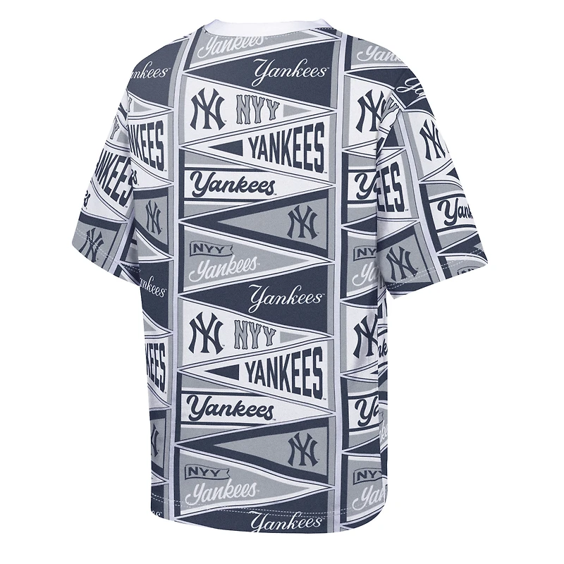 Youth Outerstuff  Navy New York Yankees All-Over Pennant T-Shirt
