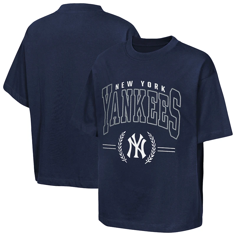 T-shirt premium de classe mondiale des Yankees New York, marine, pour jeunes la marque Outerstuff