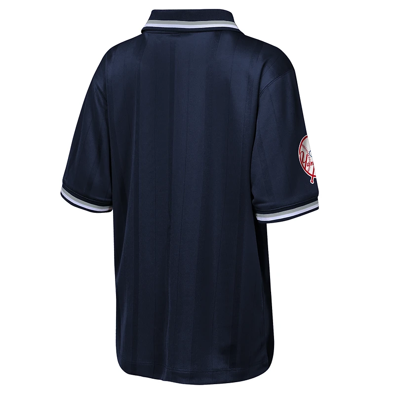 T-shirt à col mode Youth Outerstuff Navy New York Yankees Y2 Tech Stadium