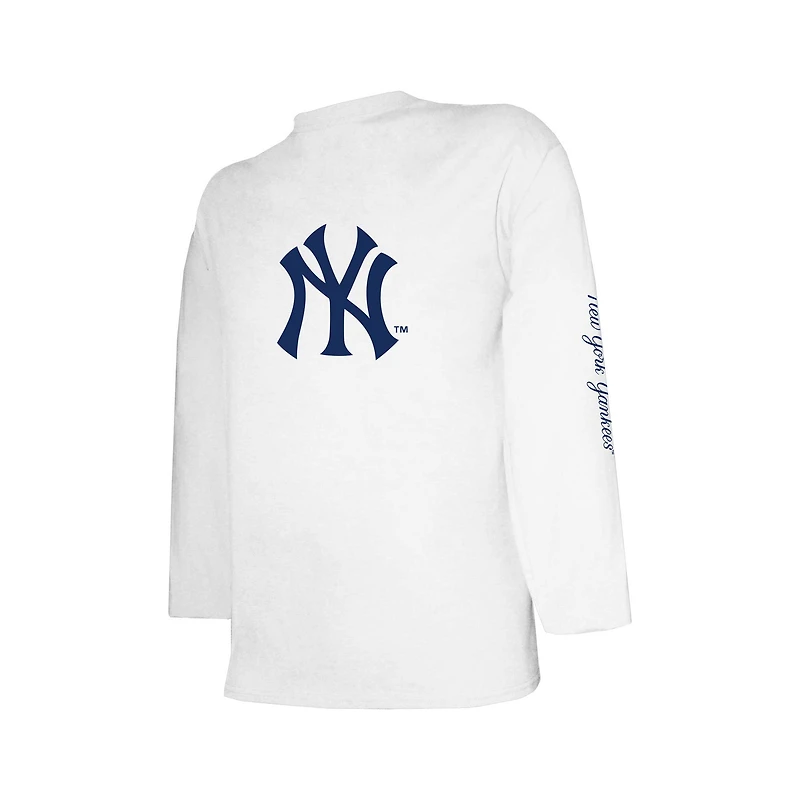 Ensemble de t-shirts bleu marine/blanc pour jeunes New York Yankees