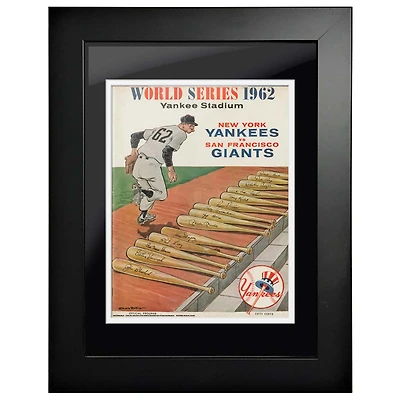 New York Yankees vs San Francisco Giants 1962 World Series - Couverture de programme encadrée de 12 `` x 16 ''
