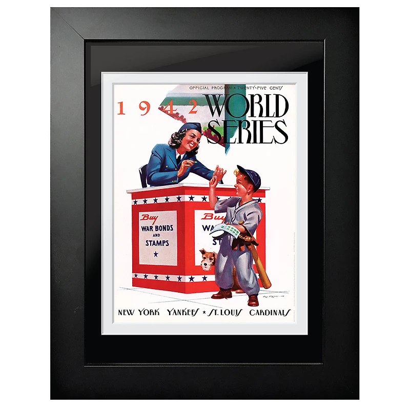 New York Yankees vs St. Louis Cardinals 1942 World Series - Couverture de programme encadrée 12'' x 16''