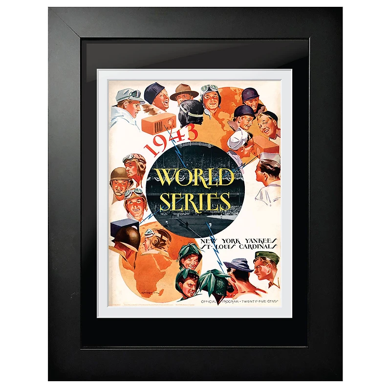 New York Yankees vs St. Louis Cardinals 1943 World Series - Couverture de programme encadrée 12'' x 16''