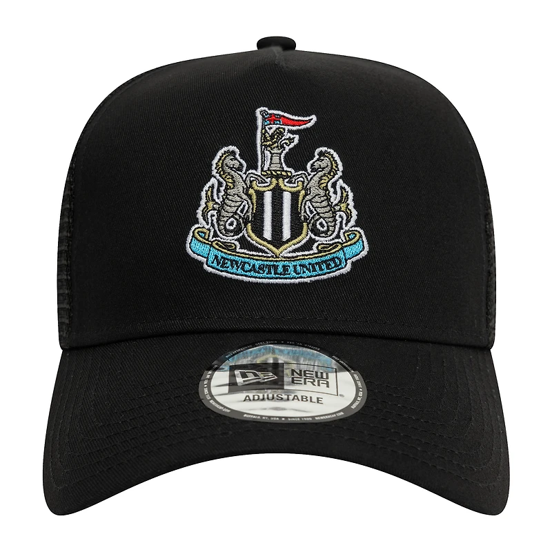 Men's New Era Black Newcastle United Core Trucker Adjustable Hat