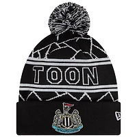 Men's New Era Black Newcastle United Sport Cuffed Knit Hat with Pom