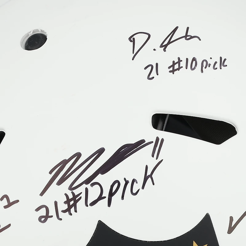 2021 NFL Draft Class Autographed Riddell NFL Shield Lunar Eclipse Speed Authentic Helmet with Six Signatures & Multiple Draft Pick Inscriptions 