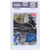 Carte de recrue authentifiée 9/9 PSA 2022 Panini Spectra Dual Relic Auto Wave #DPA-OW #8/16 autographiée par Chris Olave et Jameson Williams