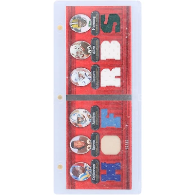 Eric Dickerson, Jim Brown, Barry Sanders, Tony Dorsett, Marcus Allen and Paul Hornung 2007 Topps Triple Threads 6 Game Used Relic Booklet #TTDCR-2 #25/36 Card