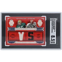 Jim Brown & Ray Nitschke 2008 Playoff National Treasures Dual GU Relics #15 #7/10 SGC Authenticated 8.5 Card